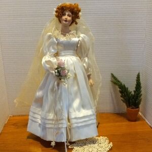 Elegant Bridal Doll with Veil and Bouquet